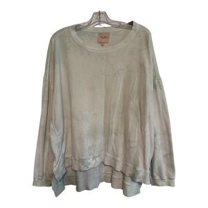 FOUND Made In LA Tie Dye Pullover Layering Top‎ Comfy Oversized Green Size L